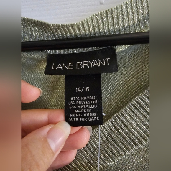 Lane Bryant green sparkle sweater - Picture 3 of 4